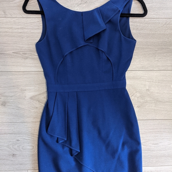 BCBG Royal Blue Peplum Dress Size 0 - Picture 2 of 4